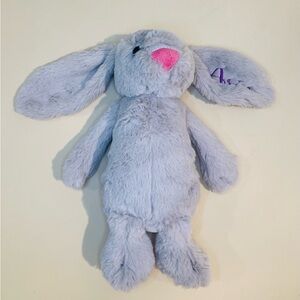 Jellycat London Gray Bashful Bunny Plush Toy Medium 12” Personalized “Arie”